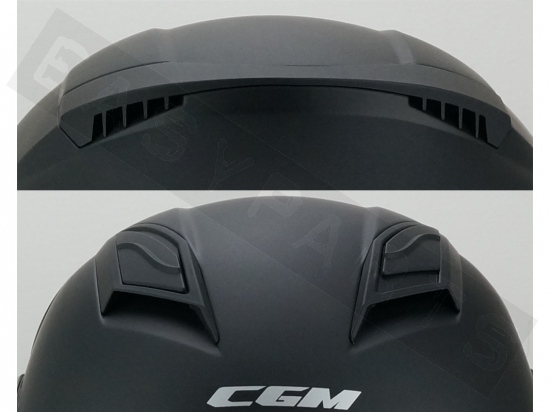 Helmet Demi Jet CGM 129A ILLINOIS MONO matt black (double visor)